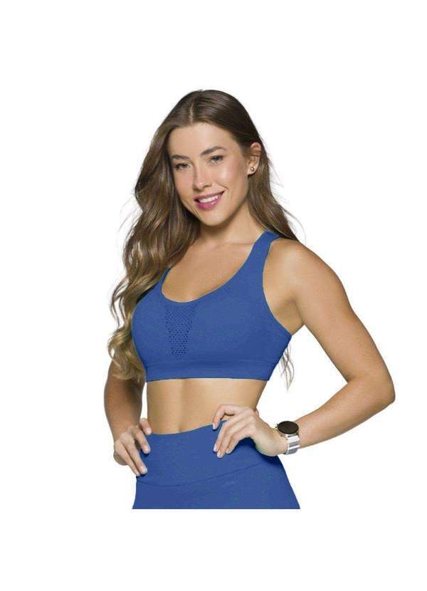 Selene - Top Nadador Selene sem Costura Feminino Azul