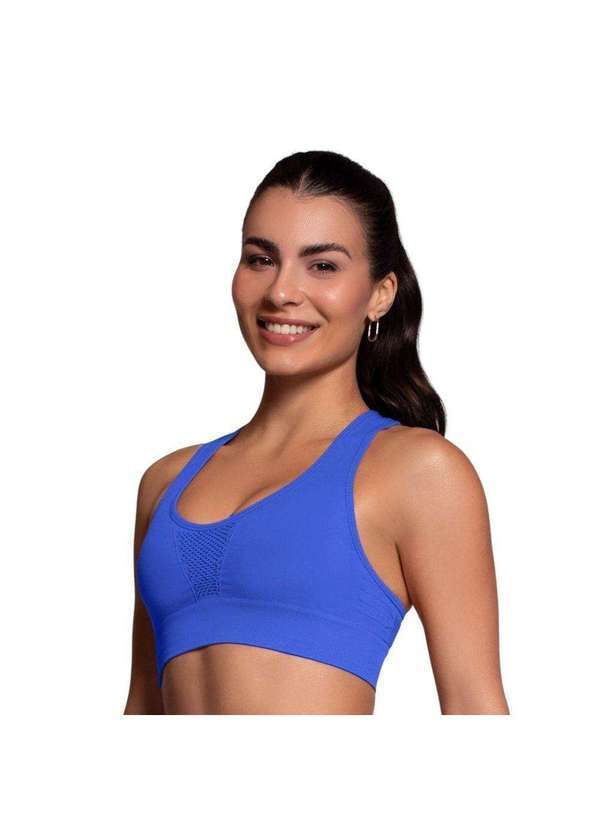 Selene - Top Nadador Selene sem Costura Feminino Azul
