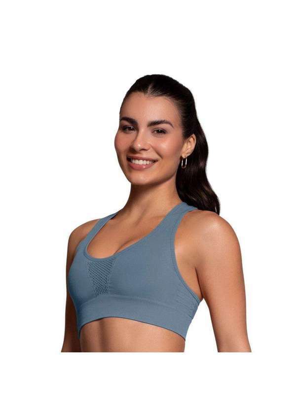 Selene - Top Nadador Selene sem Costura Feminino Cinza
