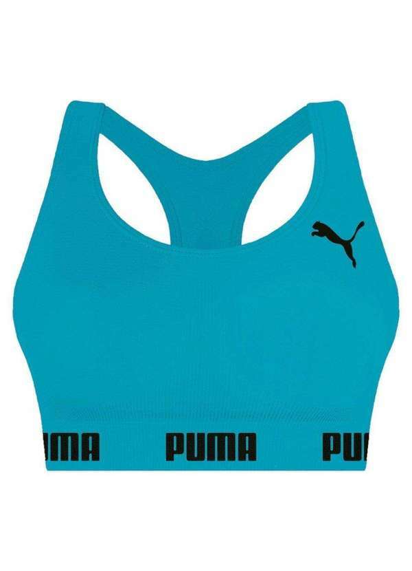 Puma - Top Puma Nadador sem Costura Feminino Azul