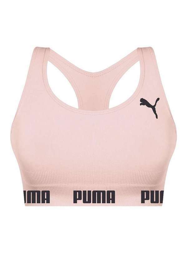 Puma - Top Puma Nadador sem Costura Feminino Bege