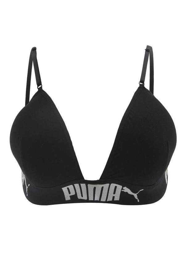 Puma - Top Puma Soutien Triangulo com Bojo Preto