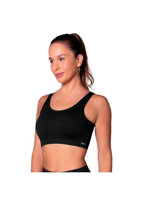 Selene - Top Selene Canelado sem Costura Feminino Preto