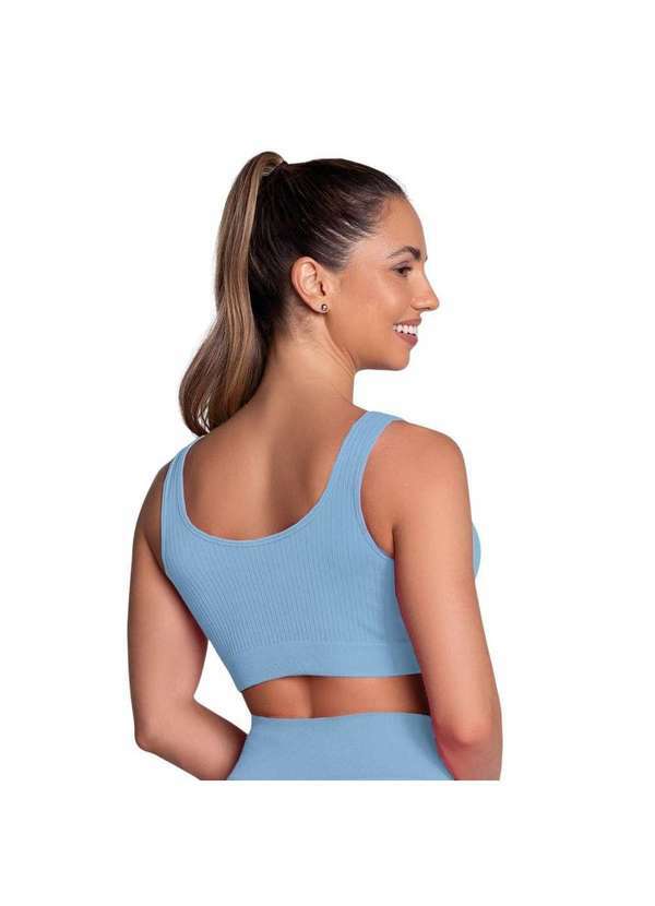 Selene - Top Selene Canelado sem Costura Feminino Azul 2