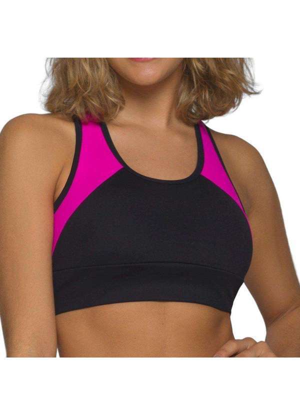 Selene - Top Selene Fitness com Recorte Cirre e Bojo Feminino Preto 2