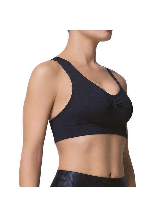 Selene - Top Selene Nadador sem Costura Feminino Preto