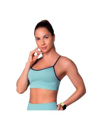 Top Selene sem Costura com Bojo Removível Feminino Verde Esporte