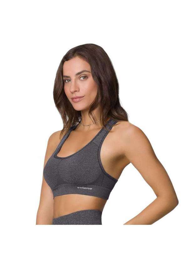 Selene - Top Selene Sport sem Costura Feminina Preto