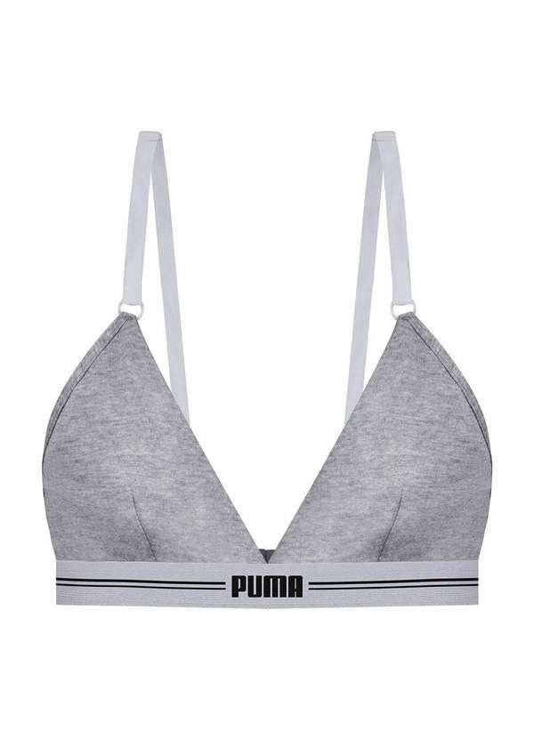 Puma - Top Triângulo Puma com Bojo Cotton Feminino Top Triângulo Puma Cotton Feminino