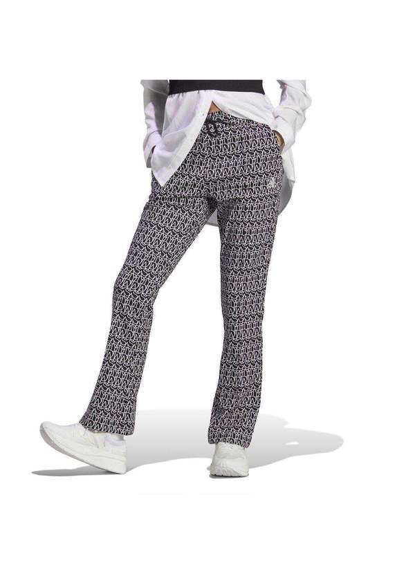 Adidas - Calça Flare Adidas Allover Graphic Feminina Preto