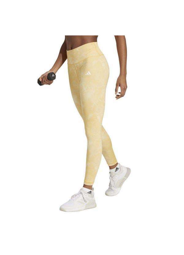 Adidas - Calça Legging Adidas Training Aop Flower Feminina Amarelo