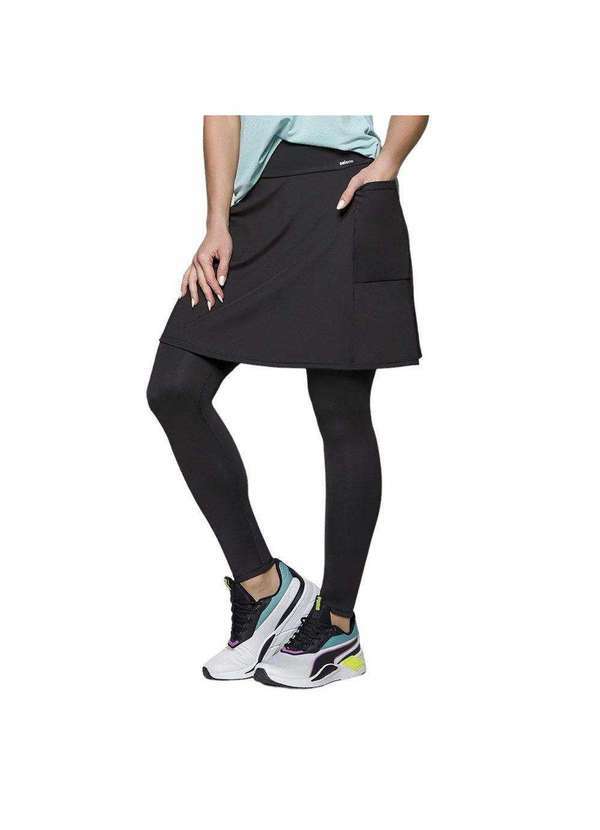 Selene - Calça Legging com Saia Selene Fitness Feminina Preto