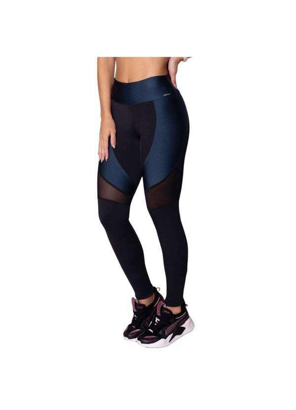 Selene - Calça Legging Selene com Recorte Tule Feminina Preto