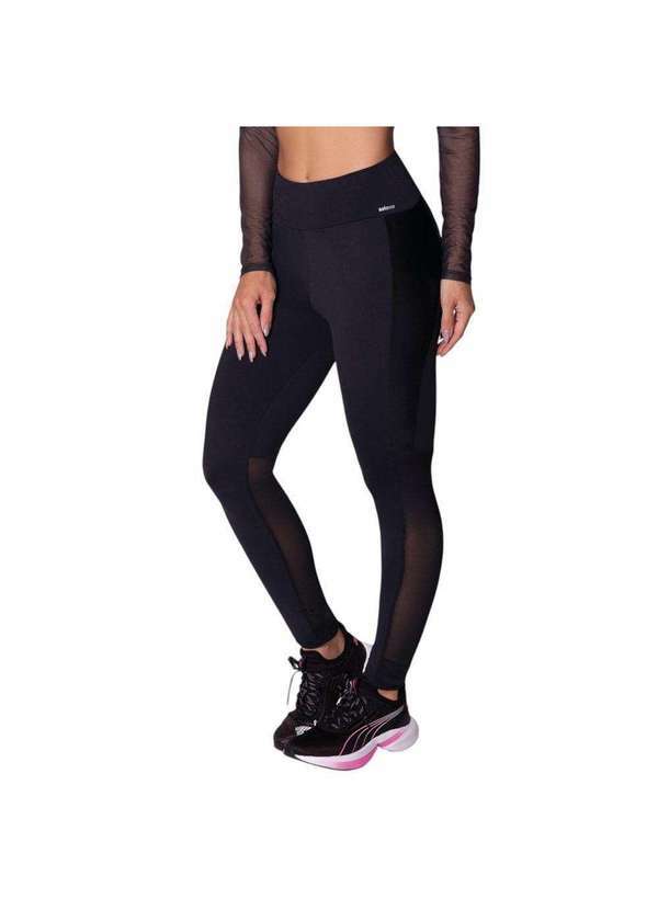 Selene - Calça Legging Selene com Recorte Tule Feminina Preto