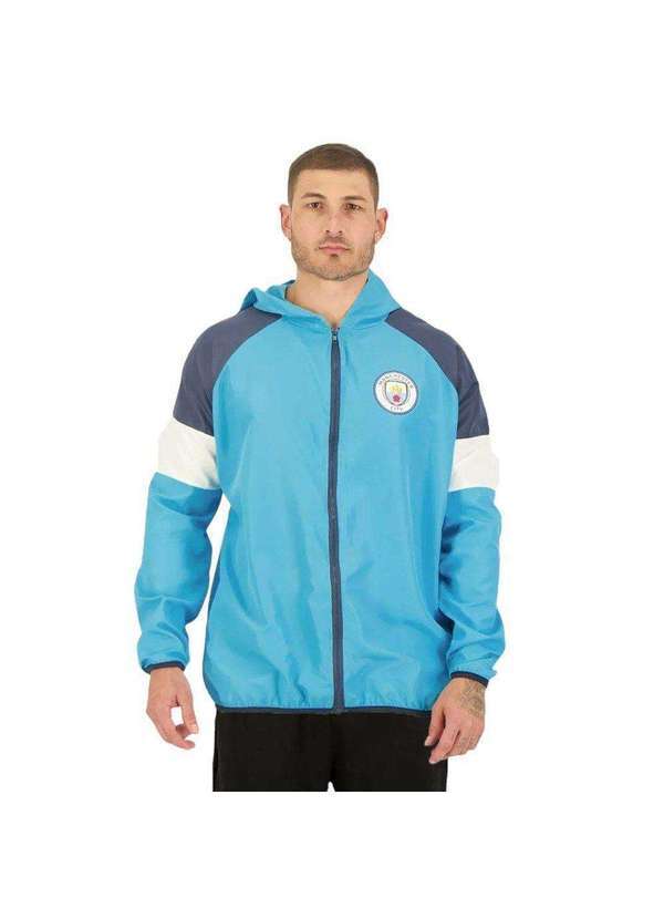 Kappa - Jaqueta Corta Vento Kappa Manchester City Masculina - Azul