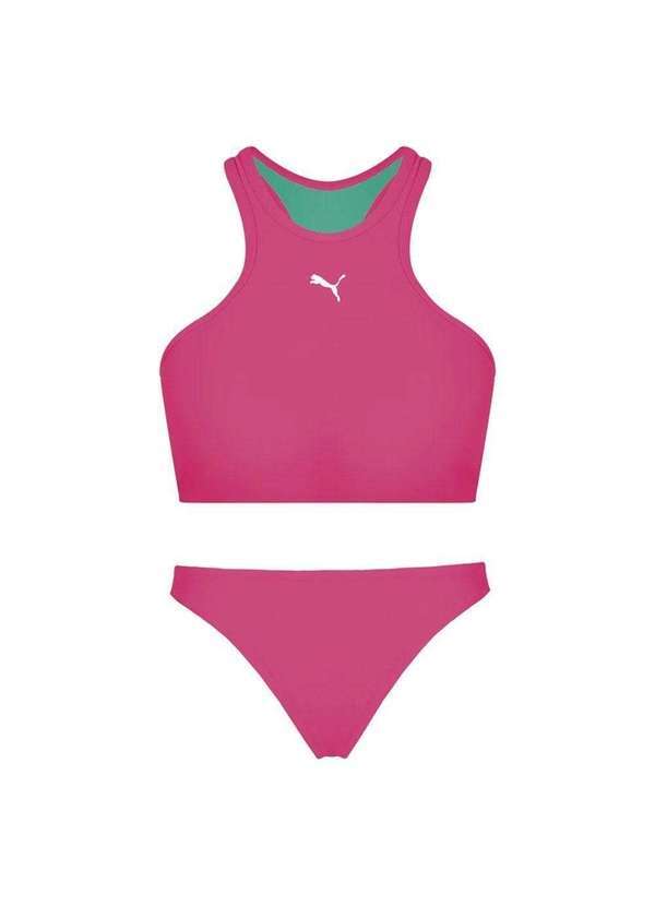 Puma - Conjunto Puma Top Gym e Calcinha Biquíni Feminino Rosa