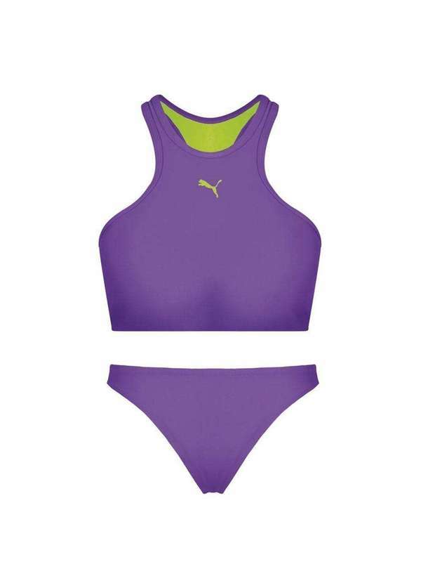 Puma - Conjunto Puma Top Gym e Calcinha Biquíni Feminino Roxo