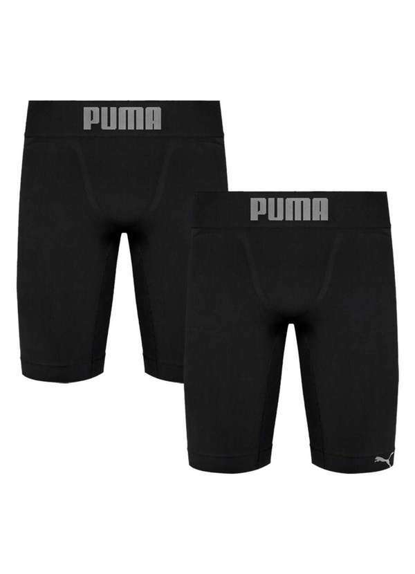Puma - Kit 2 Bermudas Térmicas Puma Long Boxer Masculino Preto
