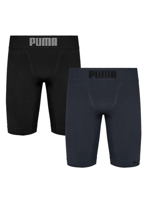 Puma - Kit 2 Bermudas Térmicas Puma Long Boxer Masculino Preto