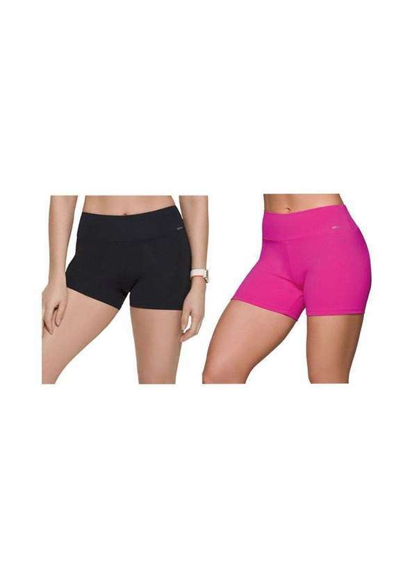 Selene - Kit 2 Short Selene Fitness Feminino Preto