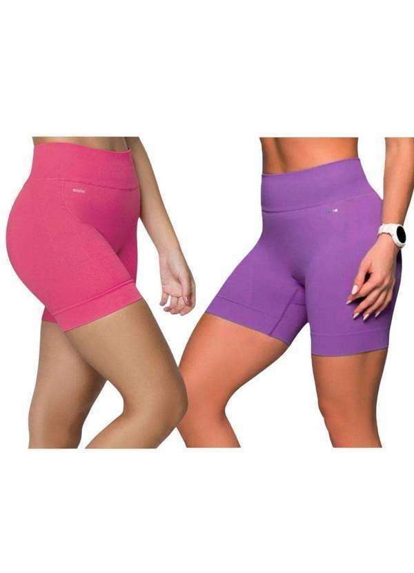 Selene - Kit 2 Shorts Selene sem Costura Feminino Rosa