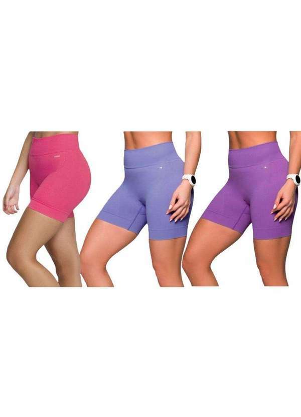 Selene - Kit 3 Shorts Selene sem Costura Feminino Rosa