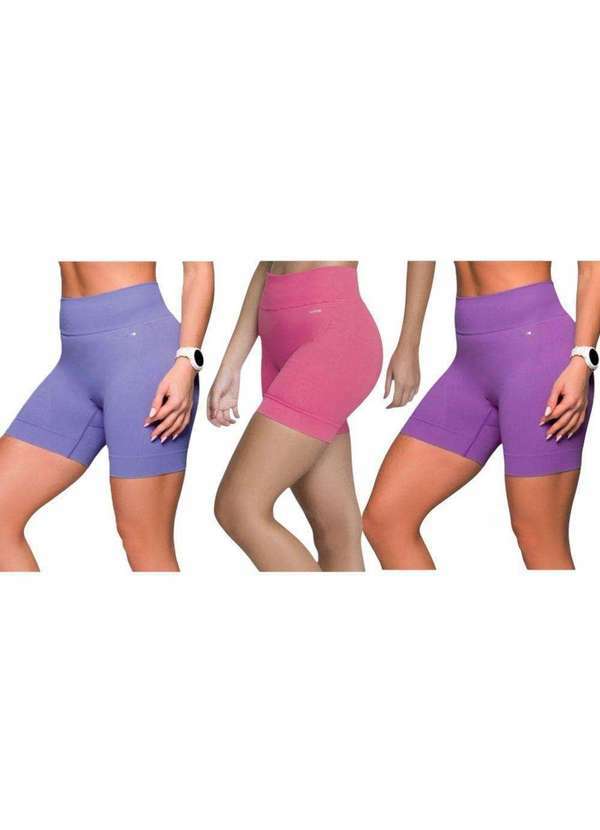 Selene - Kit 3 Shorts Selene sem Costura Feminino Roxo
