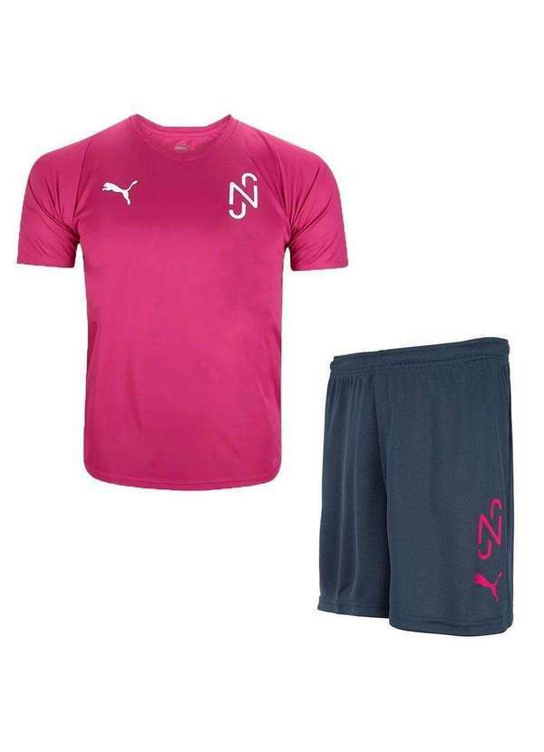 Puma - Kit Puma Neymar Jr Teamliga Camiseta e Calção Infantil Rosa