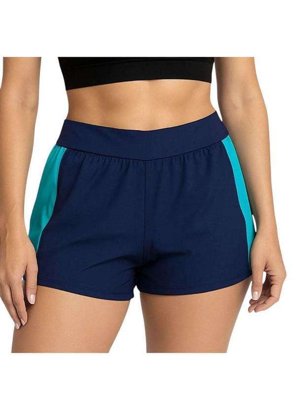Selene - Short Selene Duplo com Recorte Sport Feminino Azul