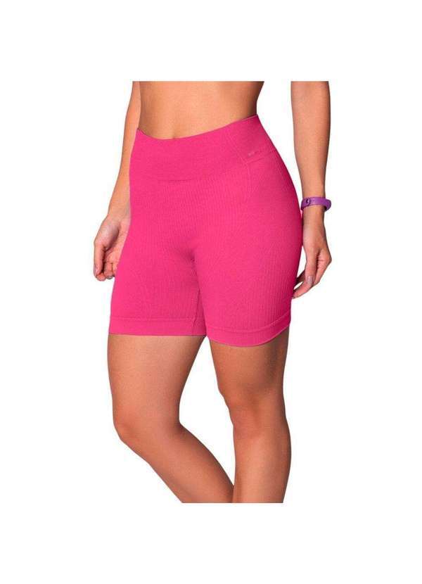Selene - Short Selene sem Costura Canelado Feminino Rosa