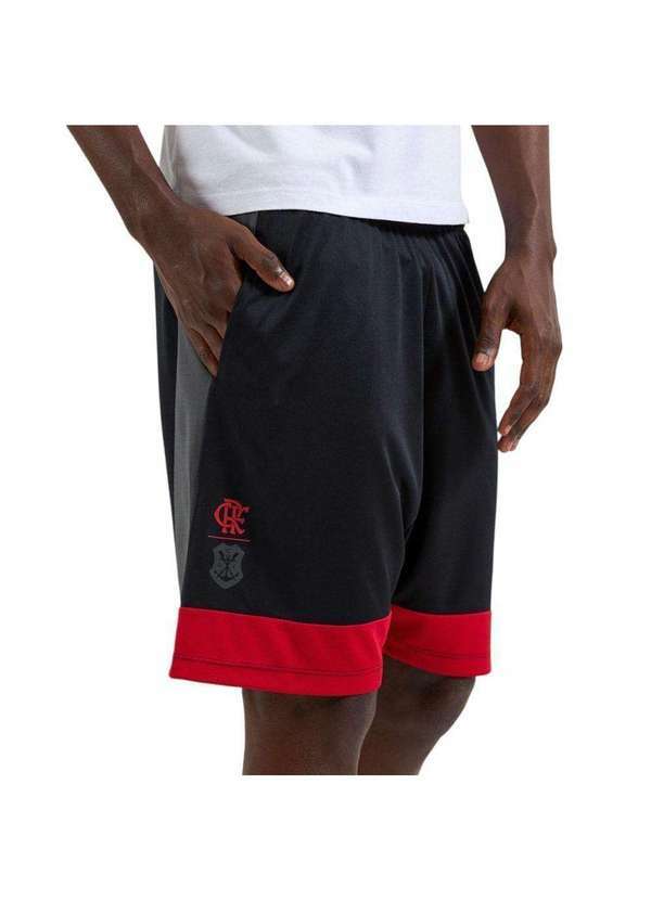 Braziline - Bermuda Braziline Flamengo Fruir Masculina Preto