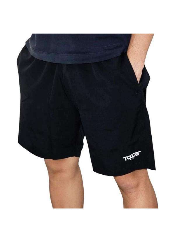 Topper - Bermuda Topper Zíper Treino Masculina Preto