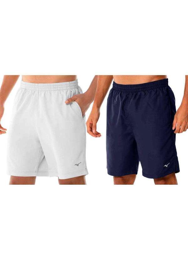 Mizuno - Kit 2 Bermudas Mizuno Bas Rip Stop 3 Masculina Branco