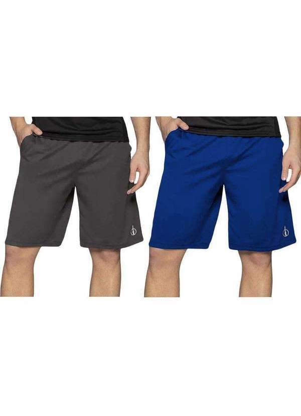 Selene - Kit 2 Bermudas Selene Dry Sport Masculina Cinza