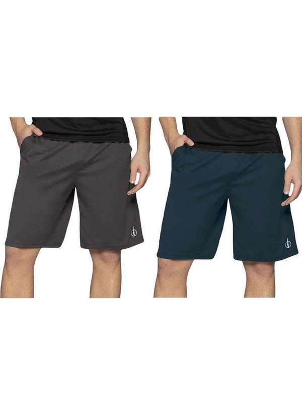 Selene - Kit 2 Bermudas Selene Dry Sport Masculina Cinza