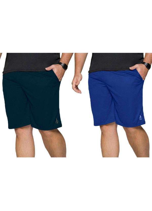 Selene - Kit 2 Bermudas Selene Dry Sport Plus Size Masculina Azul