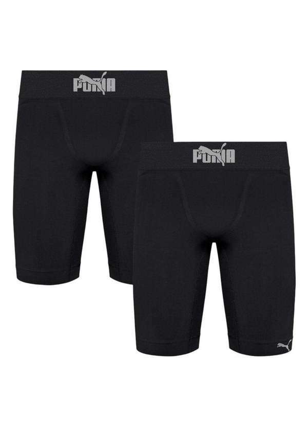 Puma - Kit 2 Bermudas Térmicas Puma Long Boxer Masculina Preto
