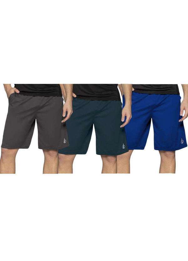 Selene - Kit 3 Bermudas Selene Dry Sport Masculina Cinza