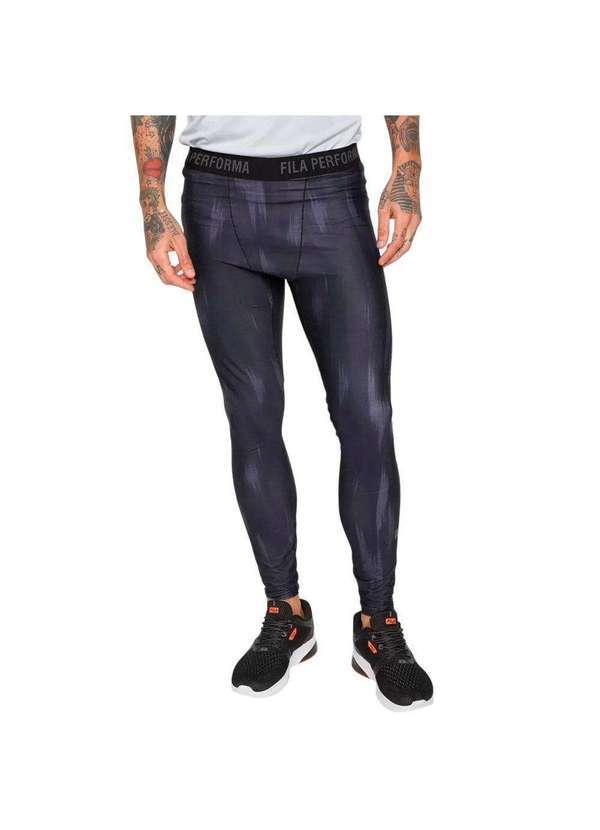 Fila - Calça Legging Fila Compress Skin Masculina Preto