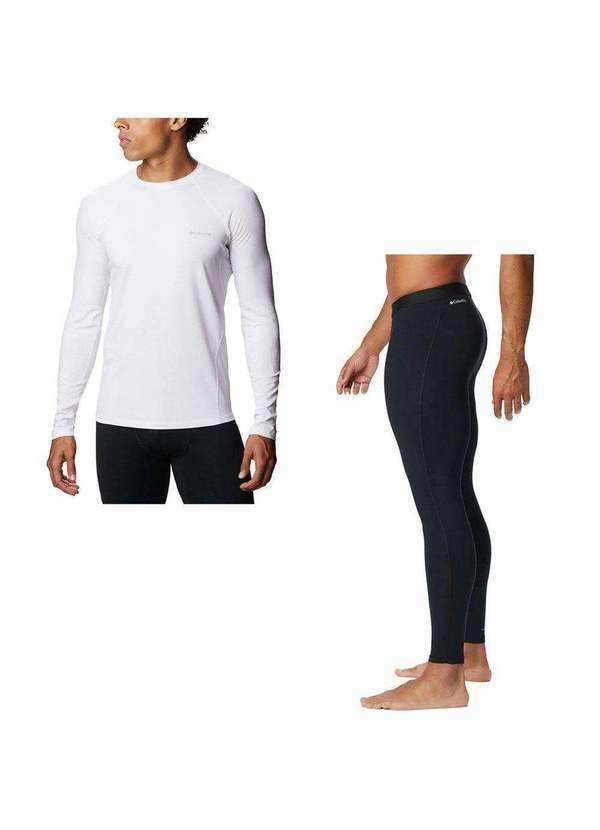 Columbia - Kit Térmico Columbia Camisa e Calça Midweight Stretch Masculina Branco