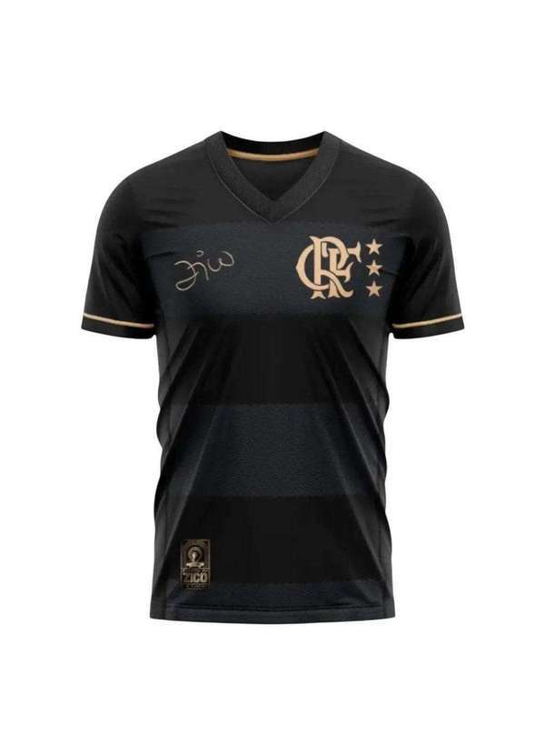 Braziline - Camisa Braziline Flamengo Volta Zico Masculina Preto
