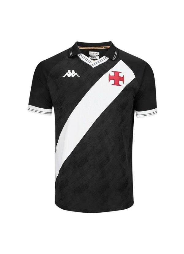 Kappa - Camisa Kappa Vasco I 2025/26 Plus Size Masculina Preto