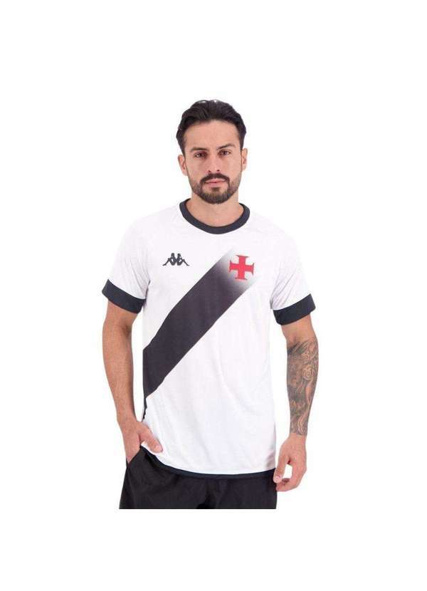 Kappa - Camisa Kappa Vasco Supporter Graphik Masculina Branco