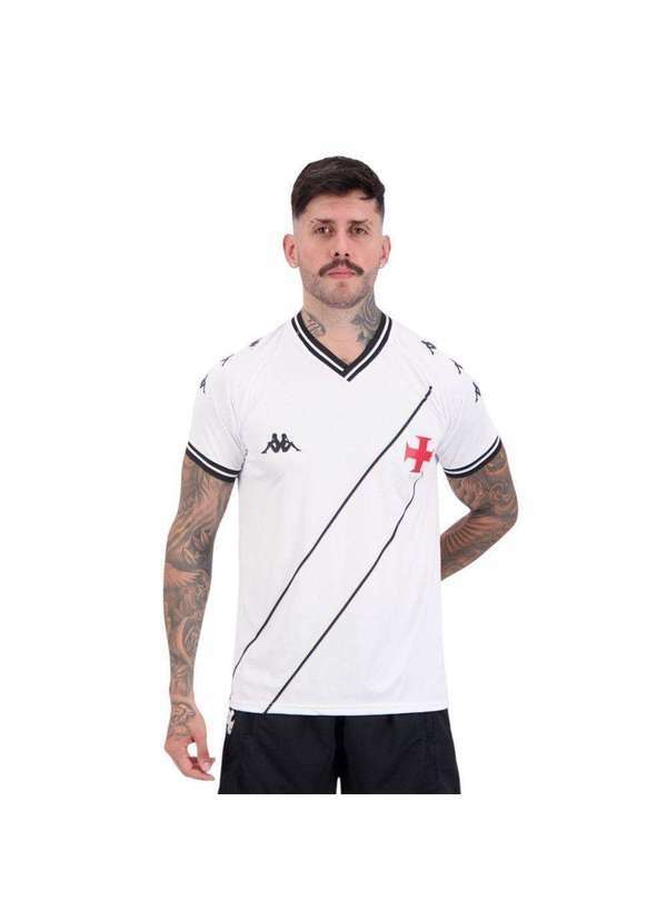Kappa - Camisa Kappa Vasco Supporter Tradition Masculina Branco