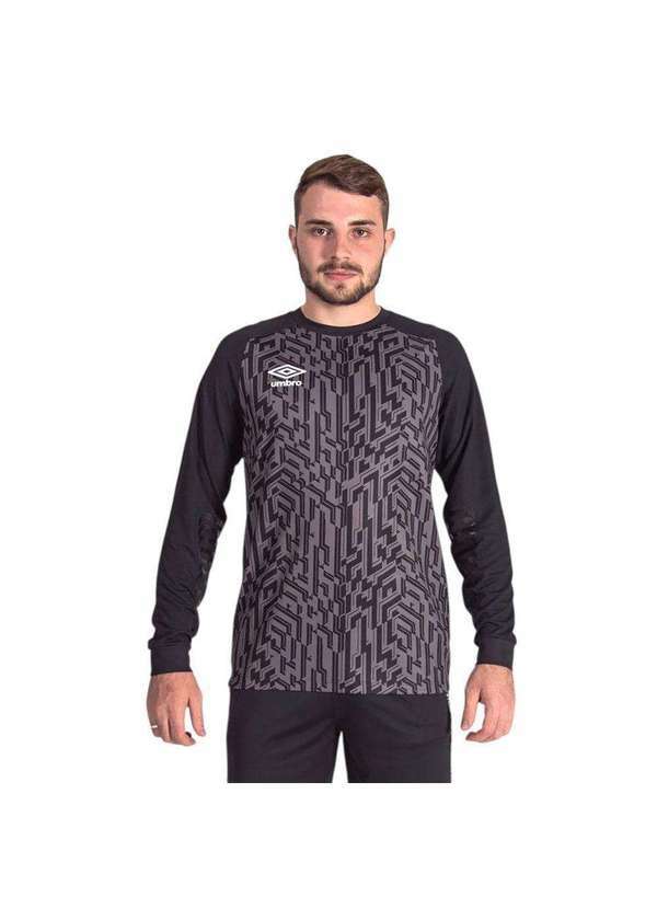 Umbro - Camisa Umbro Goleiro Gaudium Manga Longa Masculina Preto