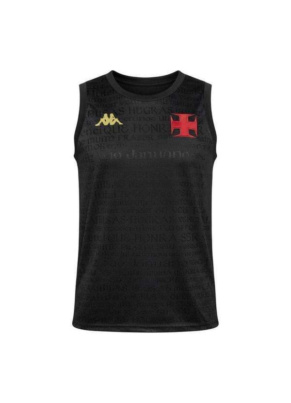 Kappa - Regata Kappa Vasco Supporter Urban Masculina Preto