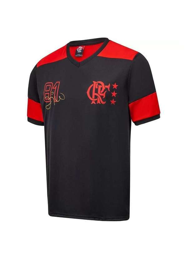 Braziline - Camisa Braziline Flamengo Zico Retrô Masculina - Preto Preto