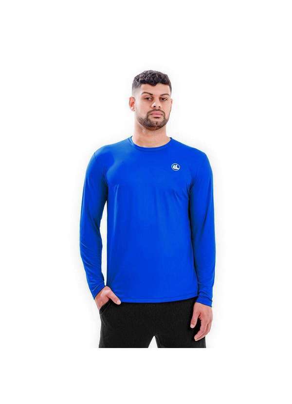 Esporte Legal - Camisa Esporte Legal Lisa Manga Longa Masculina Azul