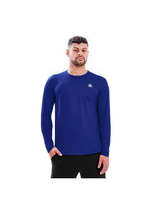 Esporte Legal - Camisa Esporte Legal Lisa Manga Longa Masculina Azul