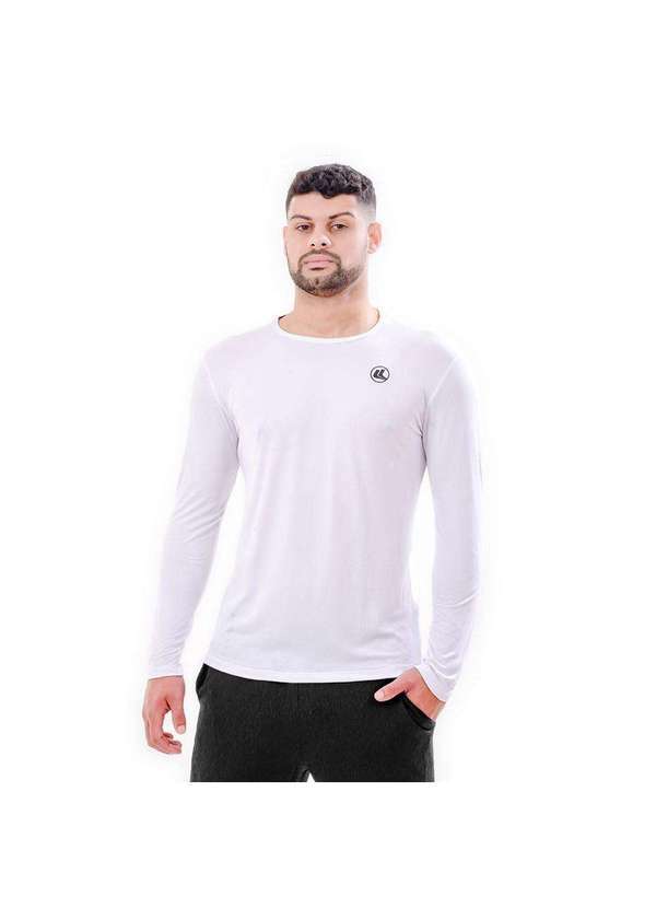 Esporte Legal - Camisa Esporte Legal Lisa Manga Longa Masculina Branco